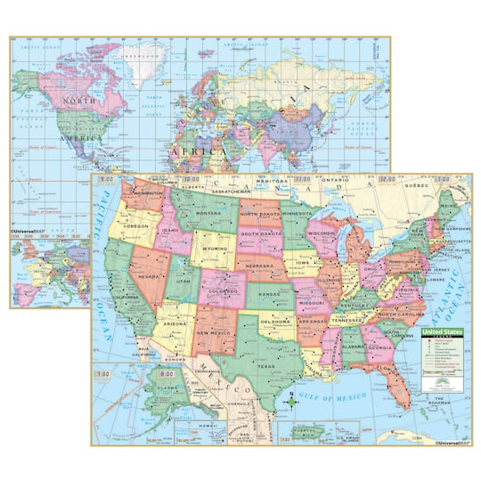 Kappa Map US & World Primary Deskpad Map, 5ct. By Kappa Map Group / Universal Maps | Michaels®